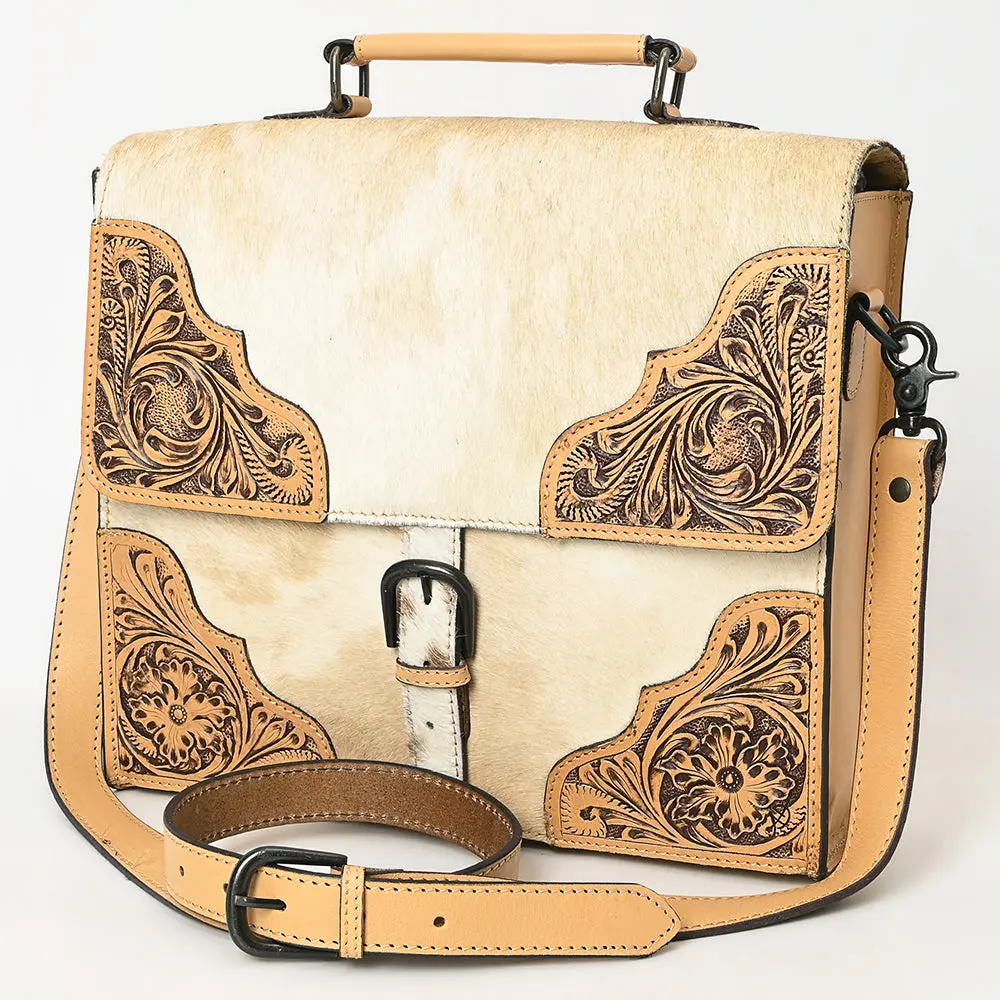 American Darling Briefcase Hand Tooled Hair On Genuine Leather Western Women Bag Handbag Purse | Travel Bags College Casual 1