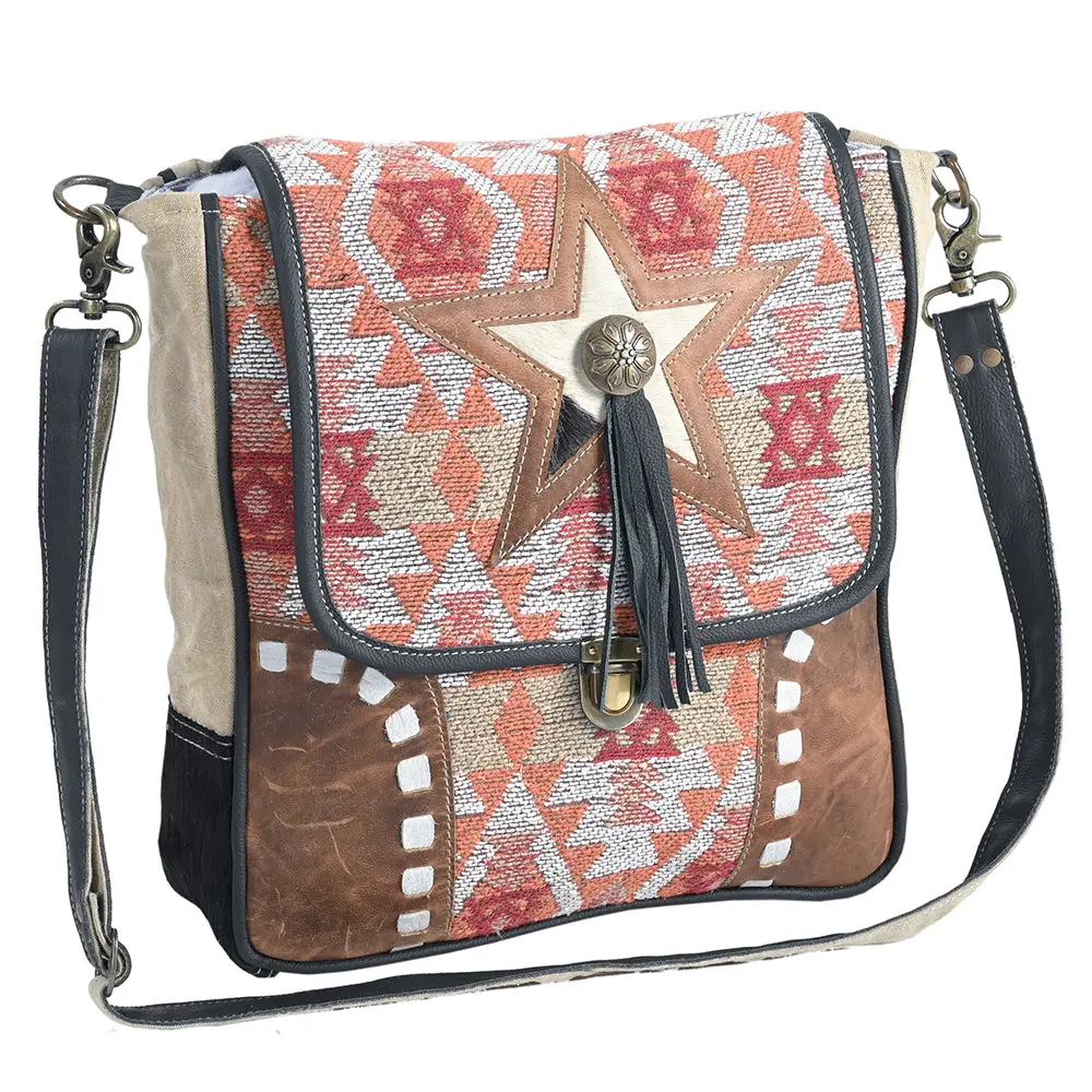 Ohlay Cross Body Upcycled Wool Canvas Hair-On Genuine Leather Women Bag Western Handbag Purse Womens Handbags Belt For Summer 1