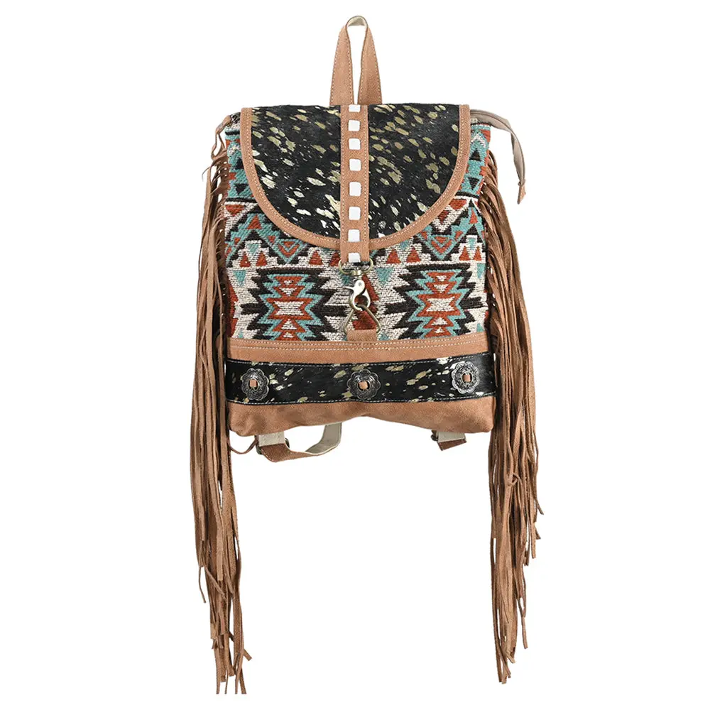 Ohlay Backpack Upcycled Wool Canvas Hair-On Genuine Leather Women Bag Western Handbag Purse | For Womens Summer 1