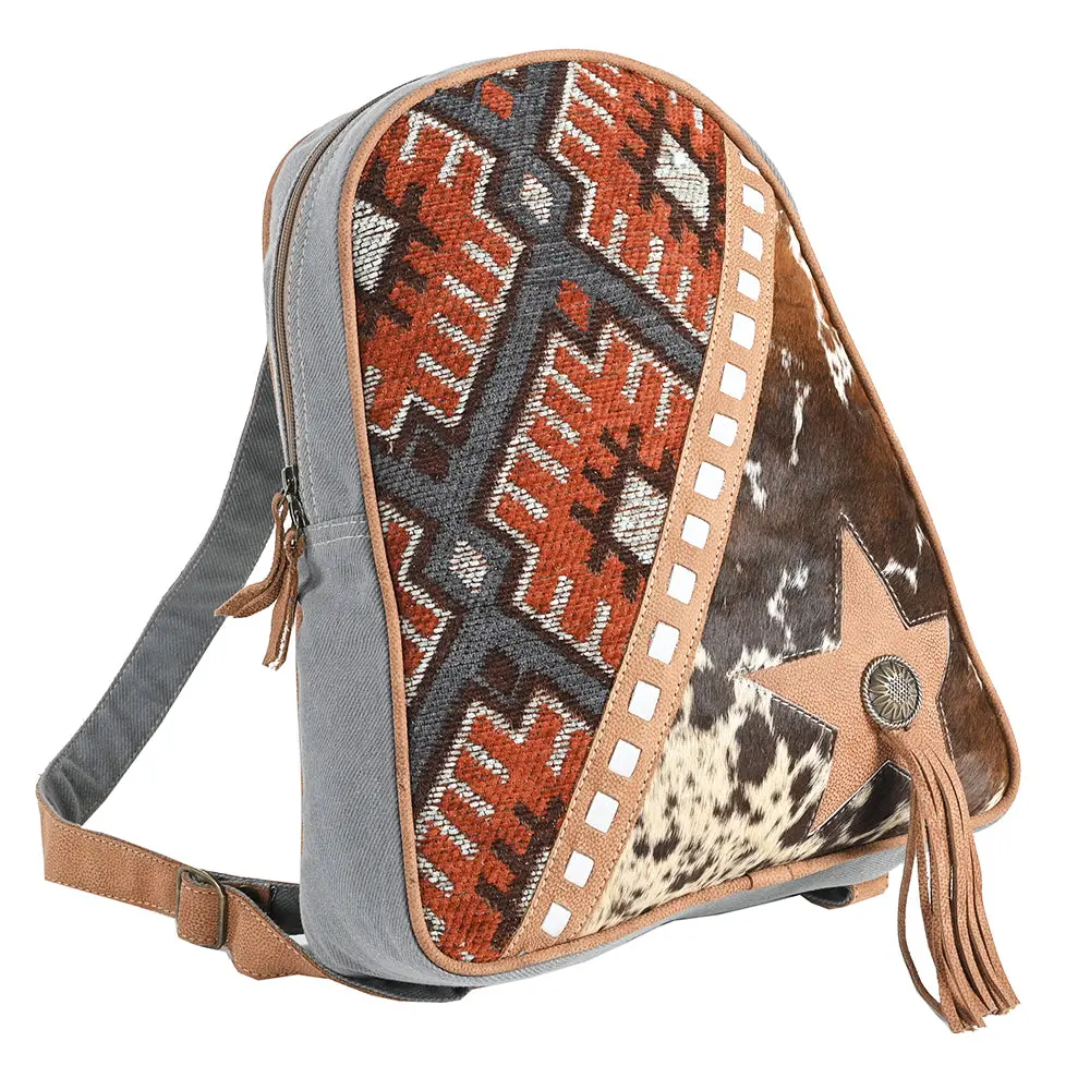Ohlay Backpack Upcycled Wool Canvas Hair-On Genuine Leather Women Bag Western Handbag Purse | For Womens Summer 1