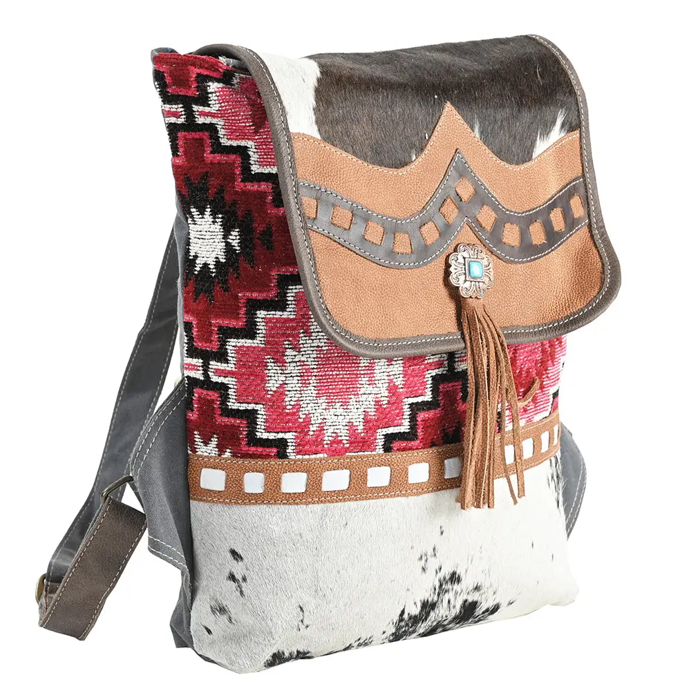 Ohlay Backpack Upcycled Wool Canvas Hair-On Genuine Leather Women Bag Western Handbag Purse | For Womens Summer 1