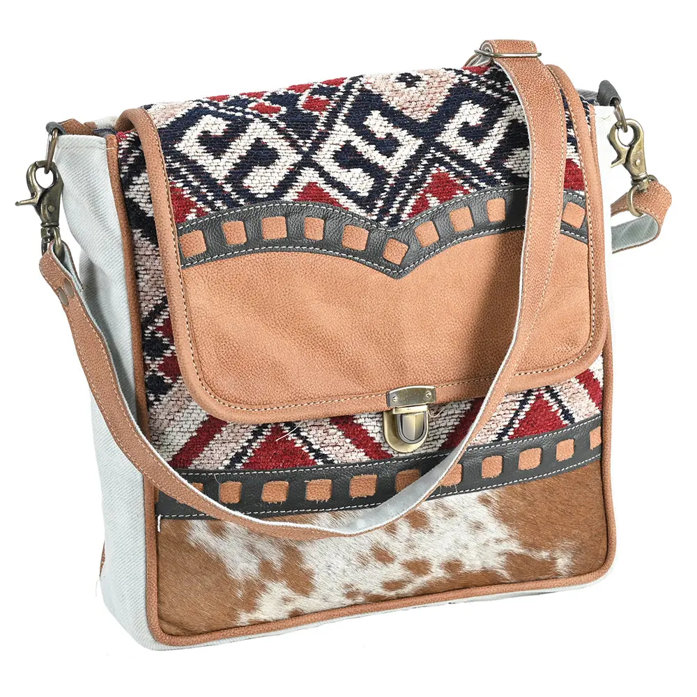 Ohlay Cross Body Upcycled Wool Canvas Hair-On Genuine Leather Women Bag Western Handbag Purse Womens Handbags Belt For Summer 1