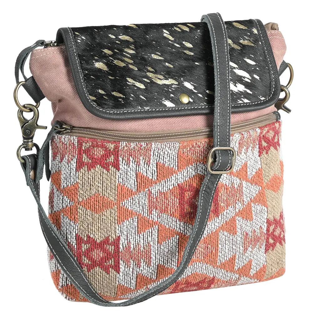Ohlay Cross Body Upcycled Wool Canvas Hair-On Genuine Leather Women Bag Western Handbag Purse Womens Handbags Belt For Summer 1
