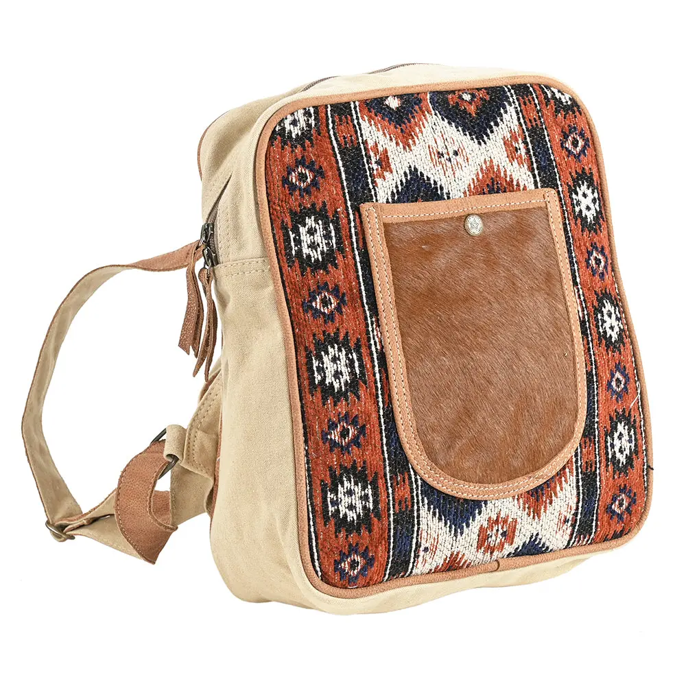Ohlay Backpack Upcycled Wool Canvas Hair-On Genuine Leather Women Bag Western Handbag Purse | For Womens Summer 1