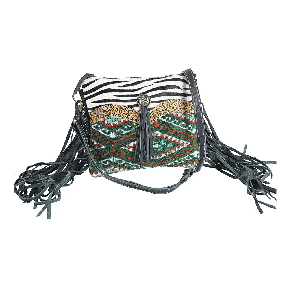 Ohlay Bags Ohv355 Small Crossbody Upcycled Wool Embossed Hair-On Genuine Leather Women Bag Western Handbag Purse 1