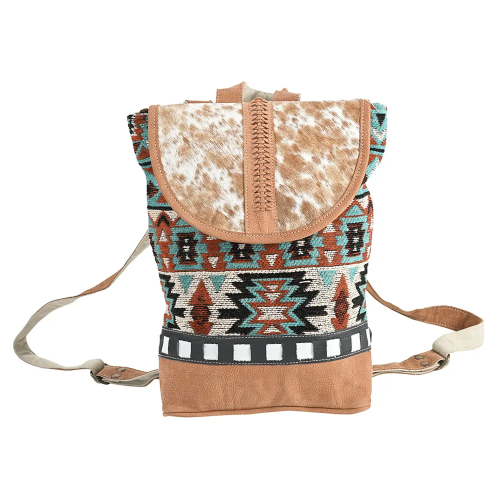Ohlay Backpack Upcycled Wool Canvas Hair-On Genuine Leather Women Bag Western Handbag Purse | For Womens Summer 1