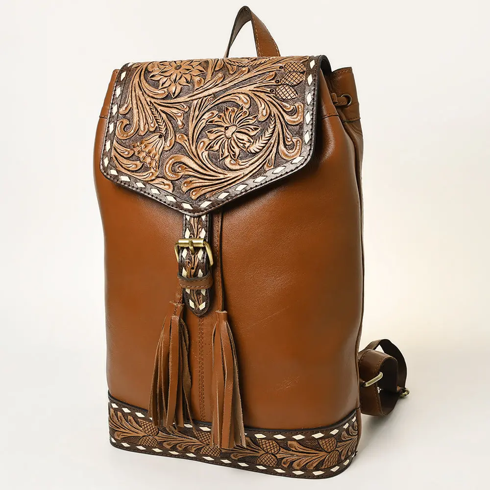 Oha139 Ohlay Western Genuine Leather Hand Tooled Women Backpack Bags 1