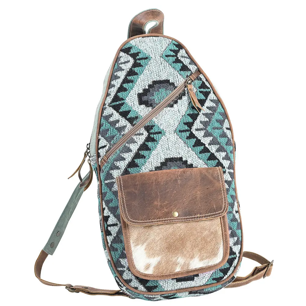 Ohlay Ohv390 Backpack Upcycled Wool Canvas Hair-On Genuine Leather Women Bag Western Handbag Purse 1