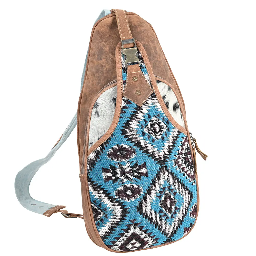 Ohlay Ohv397 Backpack Upcycled Wool Canvas Hair-On Genuine Leather Women Bag Western Handbag Purse 1