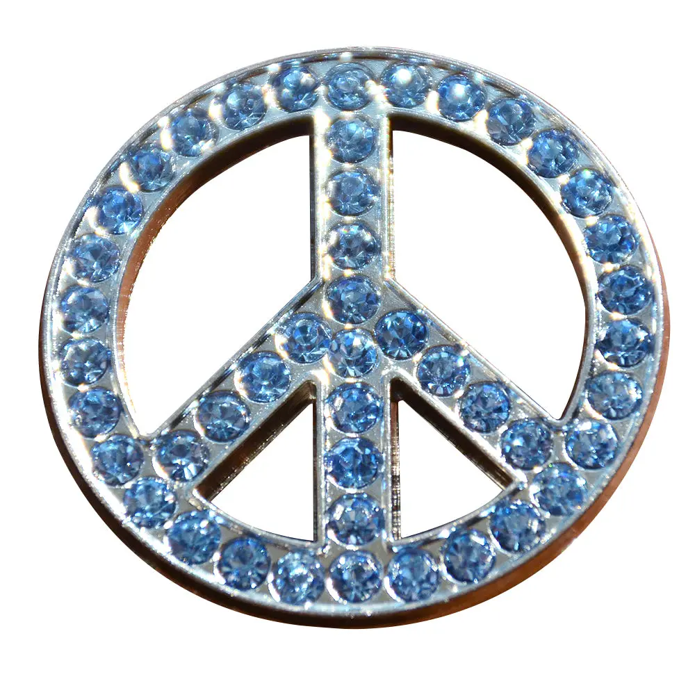 Hilason Western Screw Back Concho Sapphire Peace Crystals Bling Light Color | Bridle Conchos Slotted 1