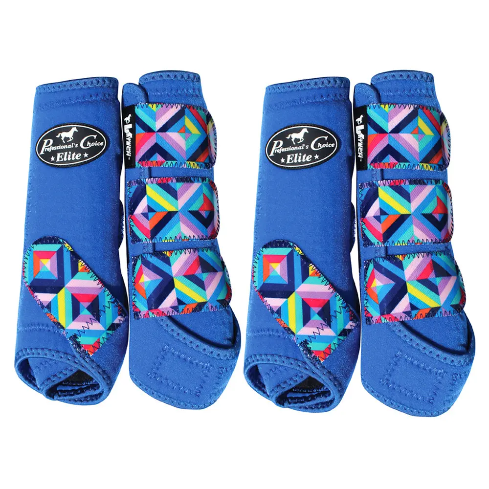 Lrg Professional's Choice Western Horse Vetech Elite 4 Pack Sport Boots Blue 1