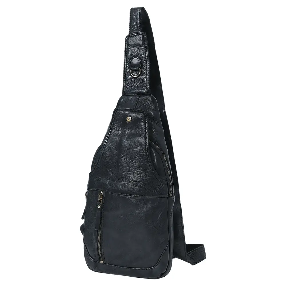 Spaghetti Western Swc202blk Sling Vintage Handmade Drum Dyed Genuine European Cowhide Leather Women Bag Western Handbag Purse 1