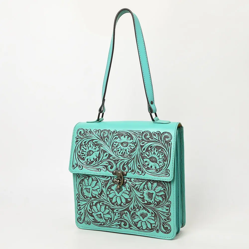 American Darling Briefcase Hand Tooled Genuine Leather Womens Bag Western Handbag Purse | For Women 1