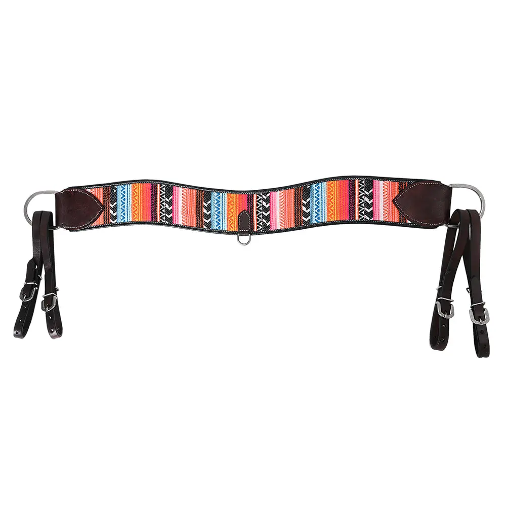 Comfytack Western Genuine Leather Horse Tripping Breast Collar Tack Multi Beeded Inlay 1