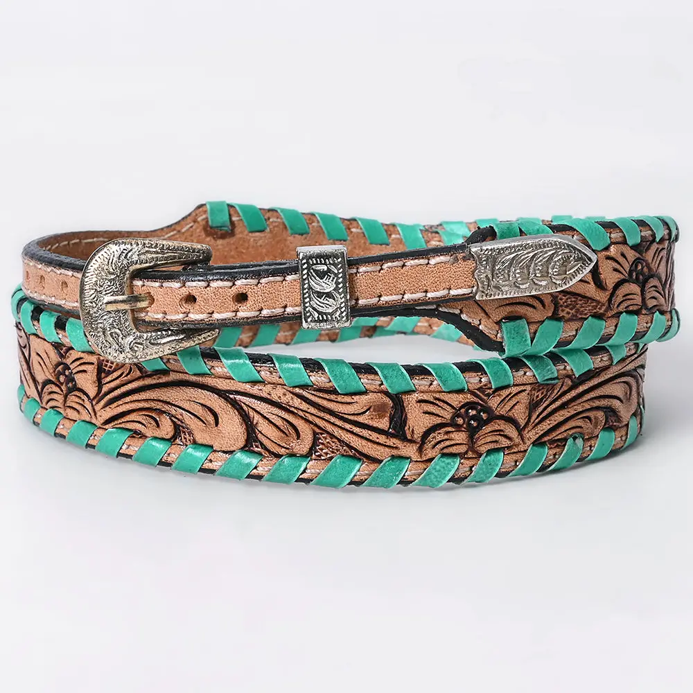 American Darling Hand Tooled Hatband Genuine Leather Western Adjustable Unisex Tan | Hand-Tooled 1