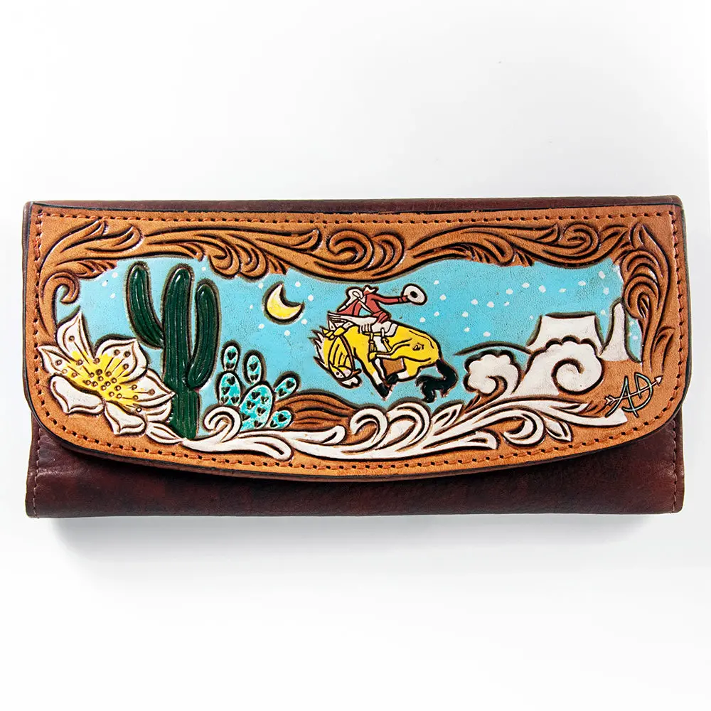 American Darling Wallet Hand Tooled Genuine Leather Western Women Bag | Handbag Purse Wristlet Travel Clutch 29