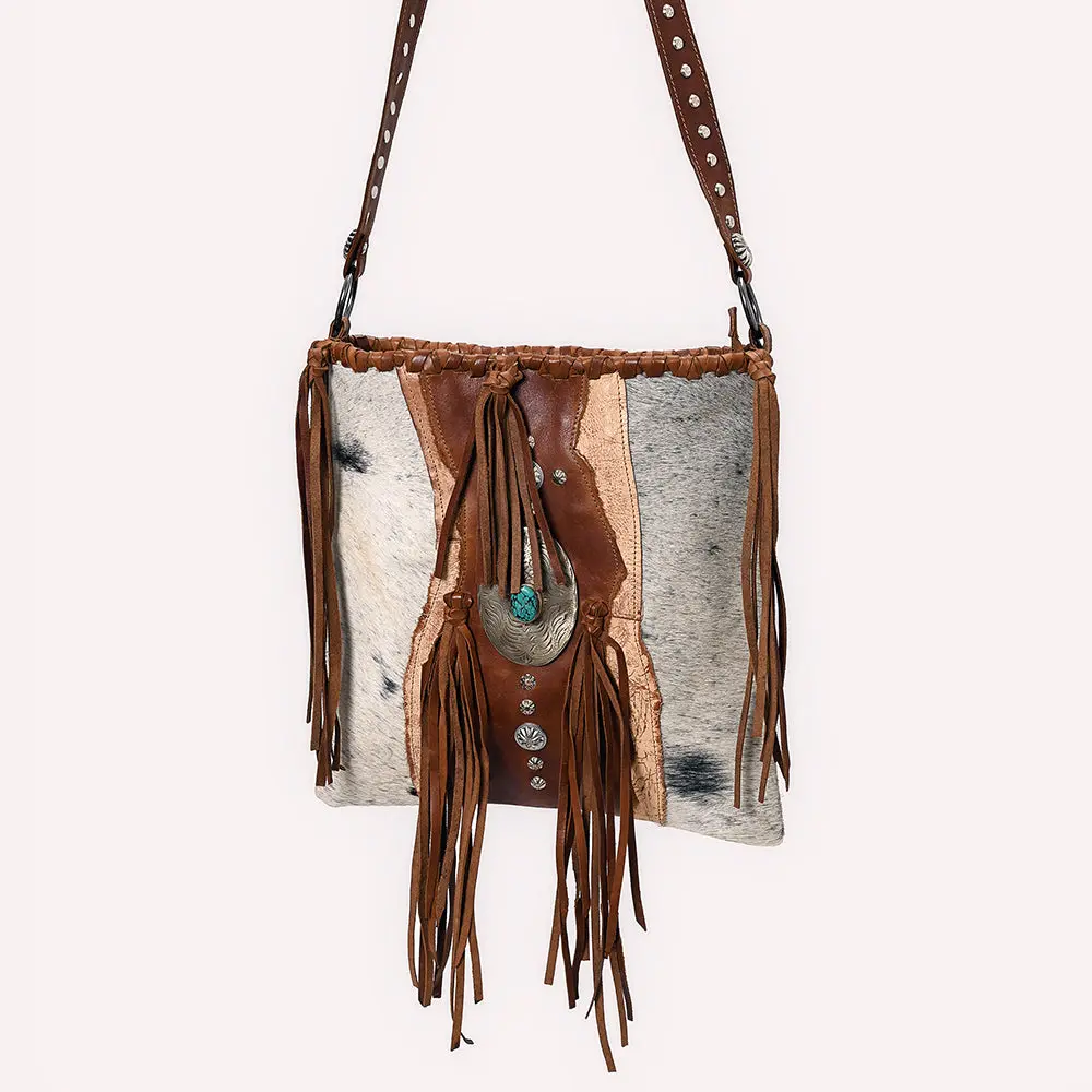 American Darling Messenger Hair-On Genuine Leather Women Bag Western Handbag Purse 1
