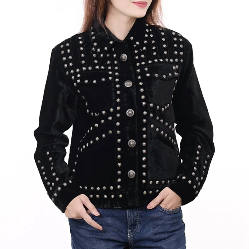 American Darling Addr020 Denim Women Shirt Jacket Dress Tunic Ladies Girl Top Black 1