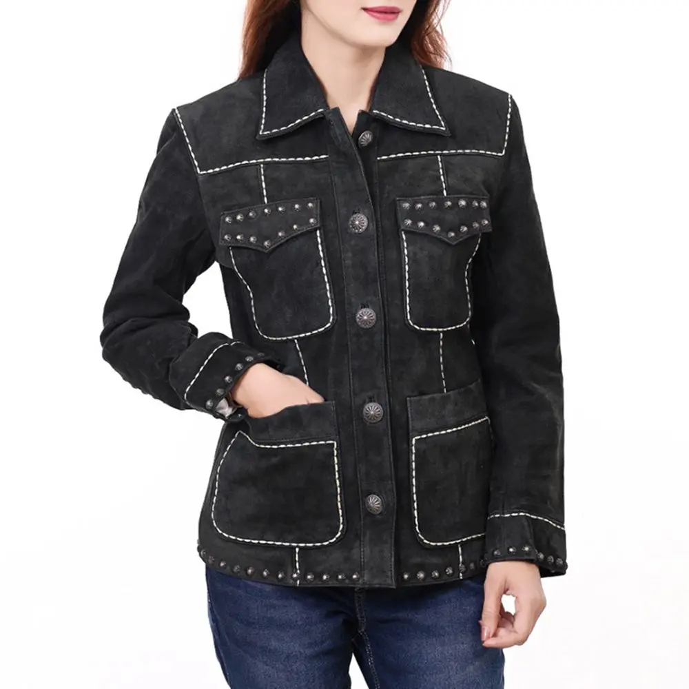 American Darling Genuine Vintage Leather Women Blazer Dress Shirt Jacket Ladies Girl| | For 1