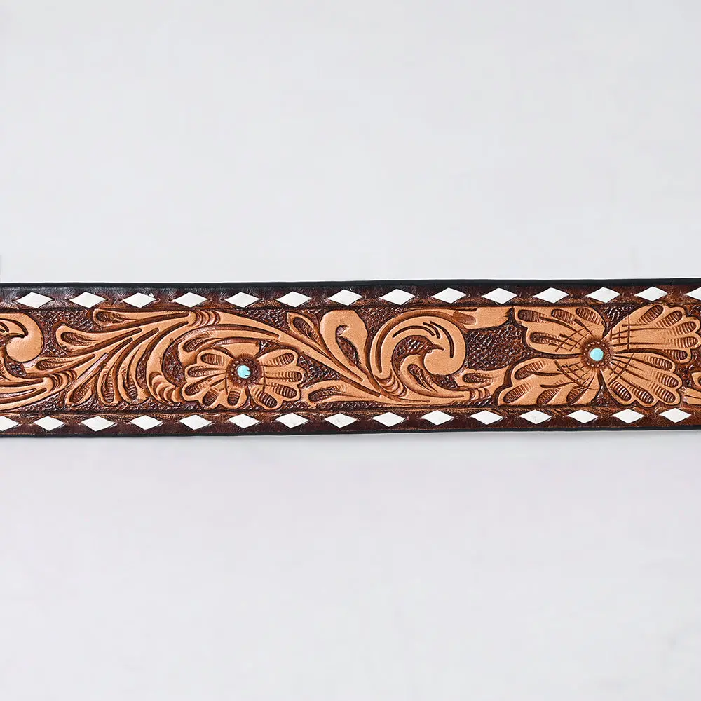 American Darling Belt Beautifully Hand Tooled Leather Unisex | Western Handcrafted 4