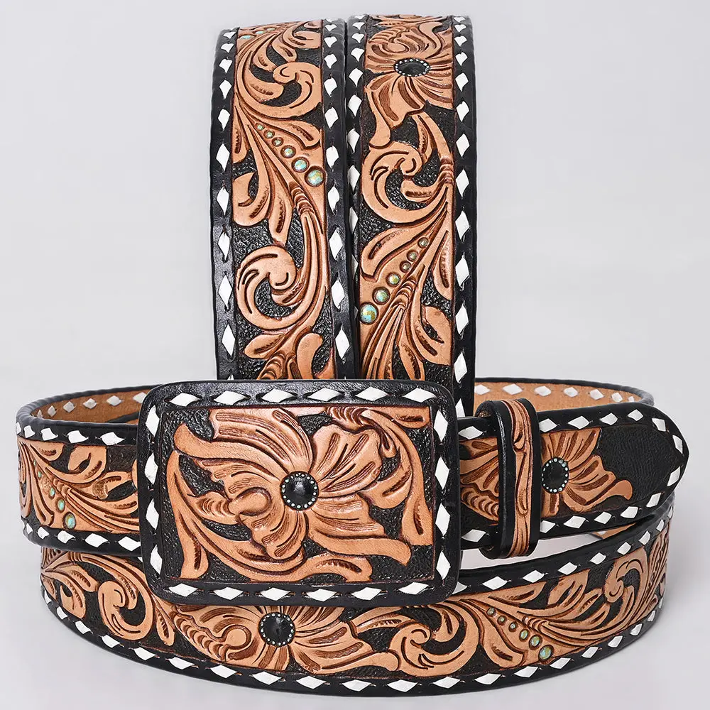 American Darling Beautifully Hand Tooled Leather Unisex Belt| Western Belt | Handcrafted 1