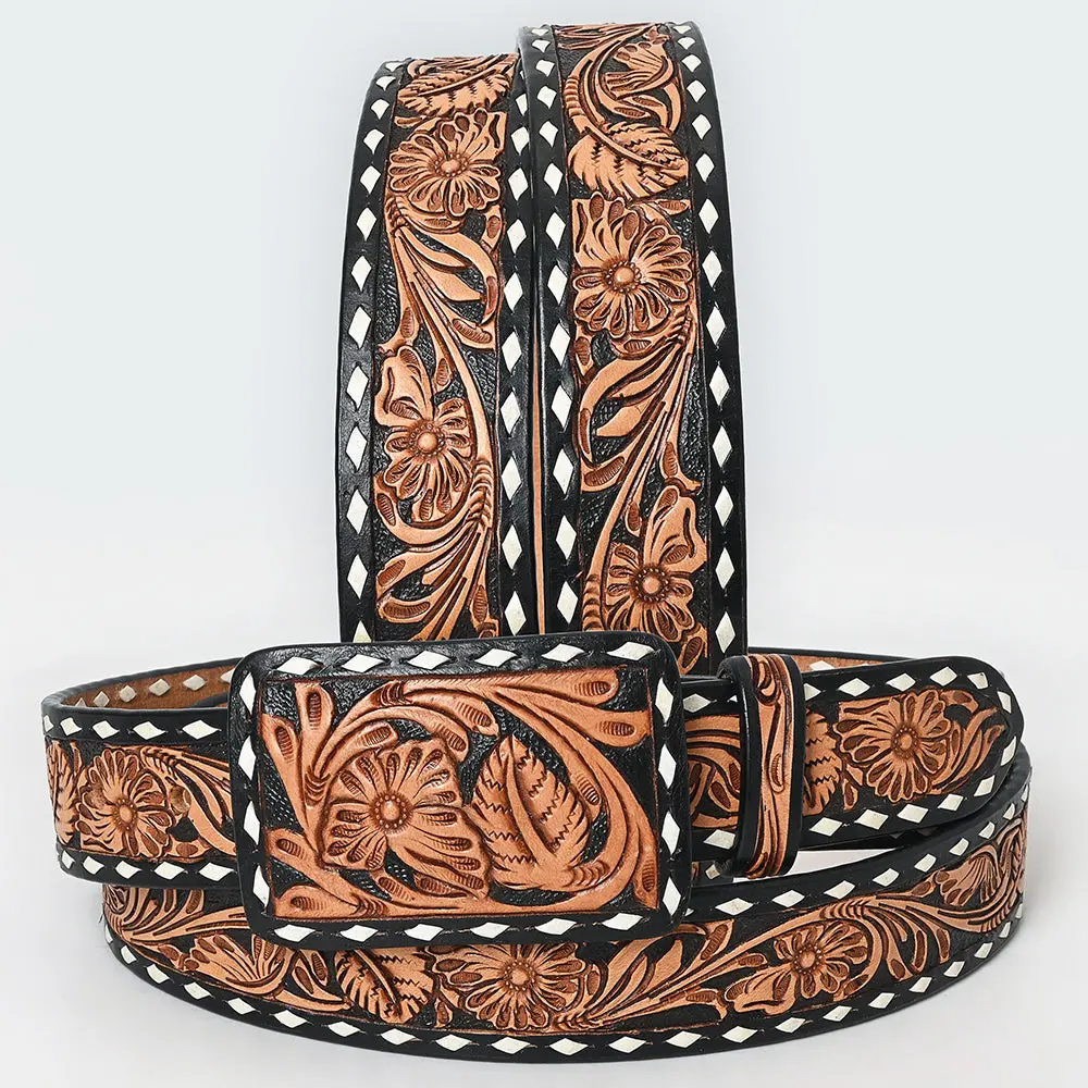 American Darling Belt Beautifully Hand Tooled Leather Unisex | Western Handcrafted 1