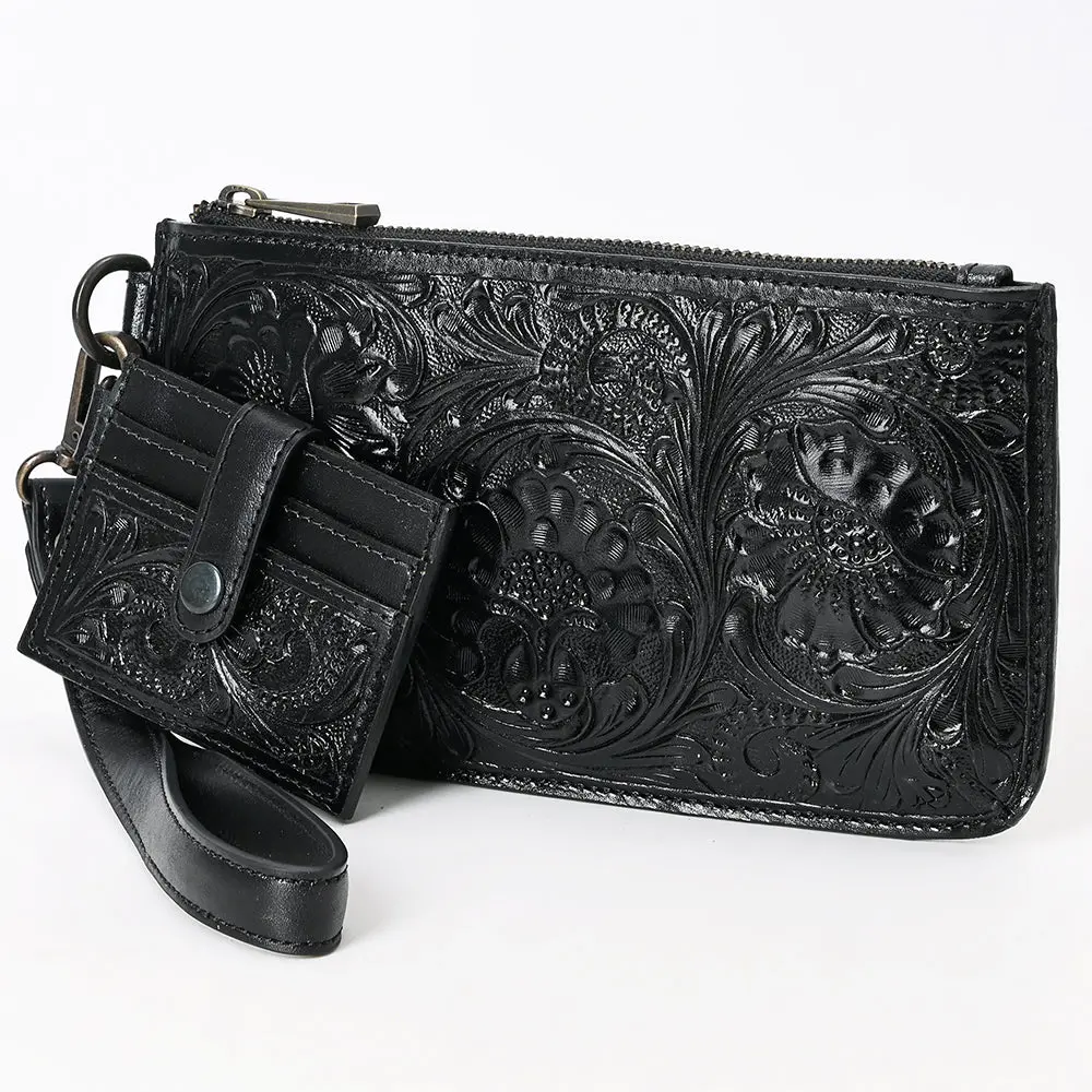 American Darling Wristlet Beautifully Hand Tooled Genuine Leather Women Bag Western Handbag Purse 1