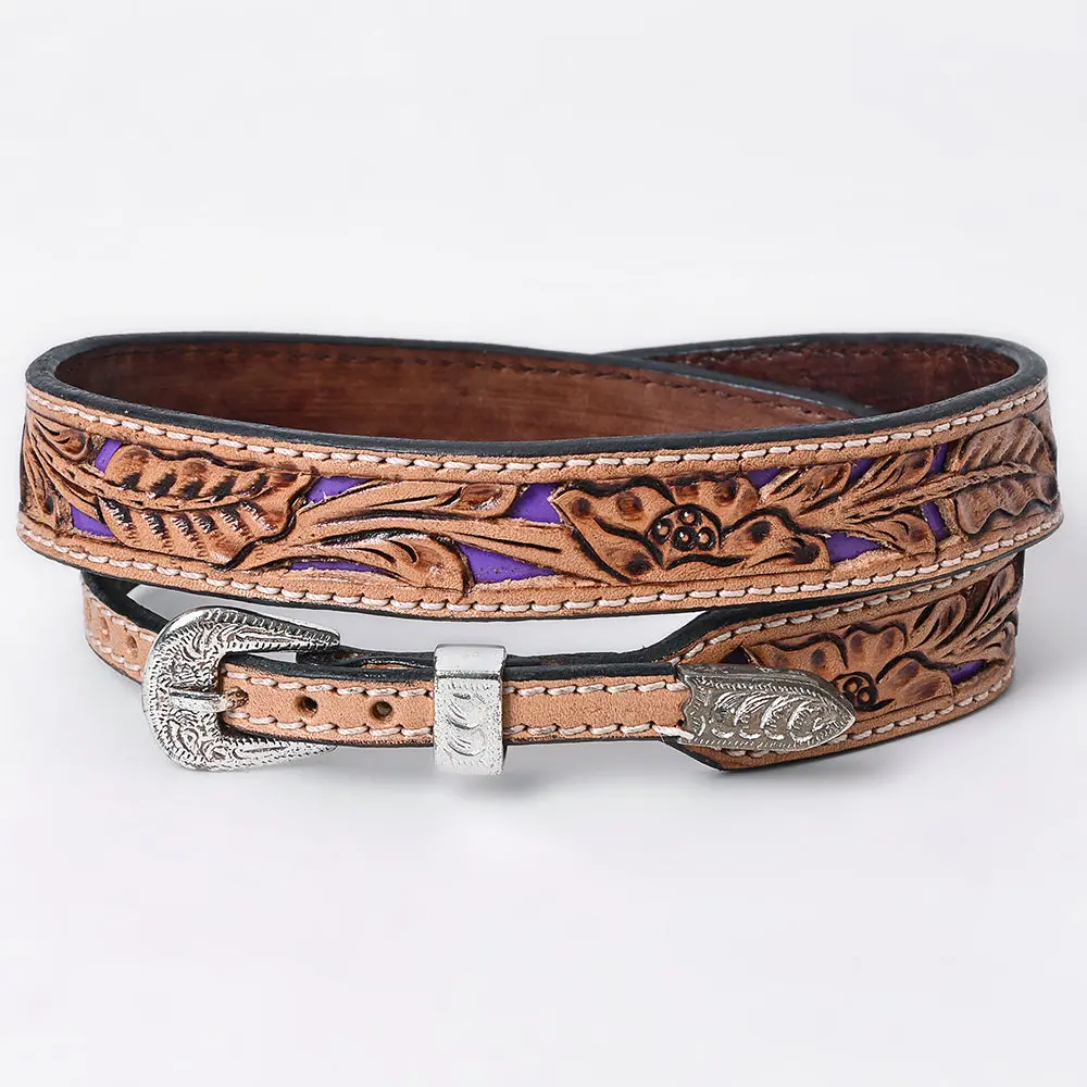 American Darling Hand Tooled Hatband Genuine Leather Western Adjustable Unisex Tan | Hand-Tooled 1