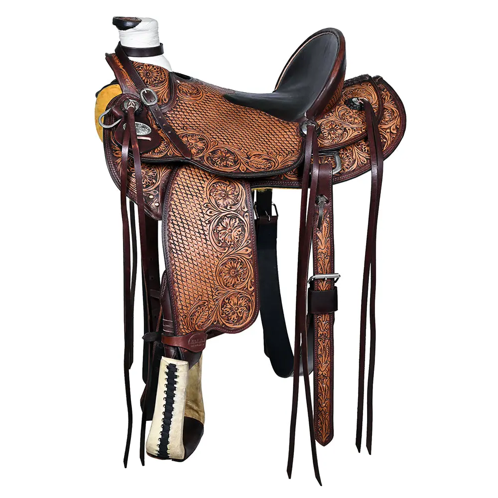 Hilason Western Horse Saddle Wade Ranch Roping American Leather Antique Brown 1