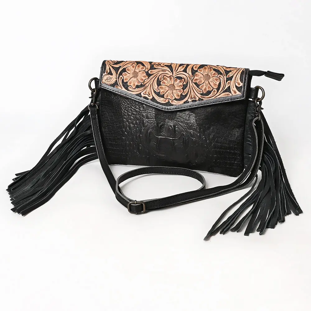 American Darling Hand-Tooled Wallet Hand Bag Genuine Leather Fringe Style With Premium Craftsmanship And Functional Everyday Design 1