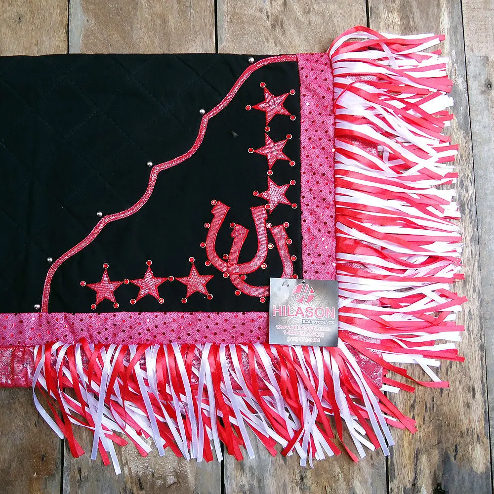 Hilason Western Show Barrel Racing Rodeo Horse Saddle Blanket Design Shoe & Star 1