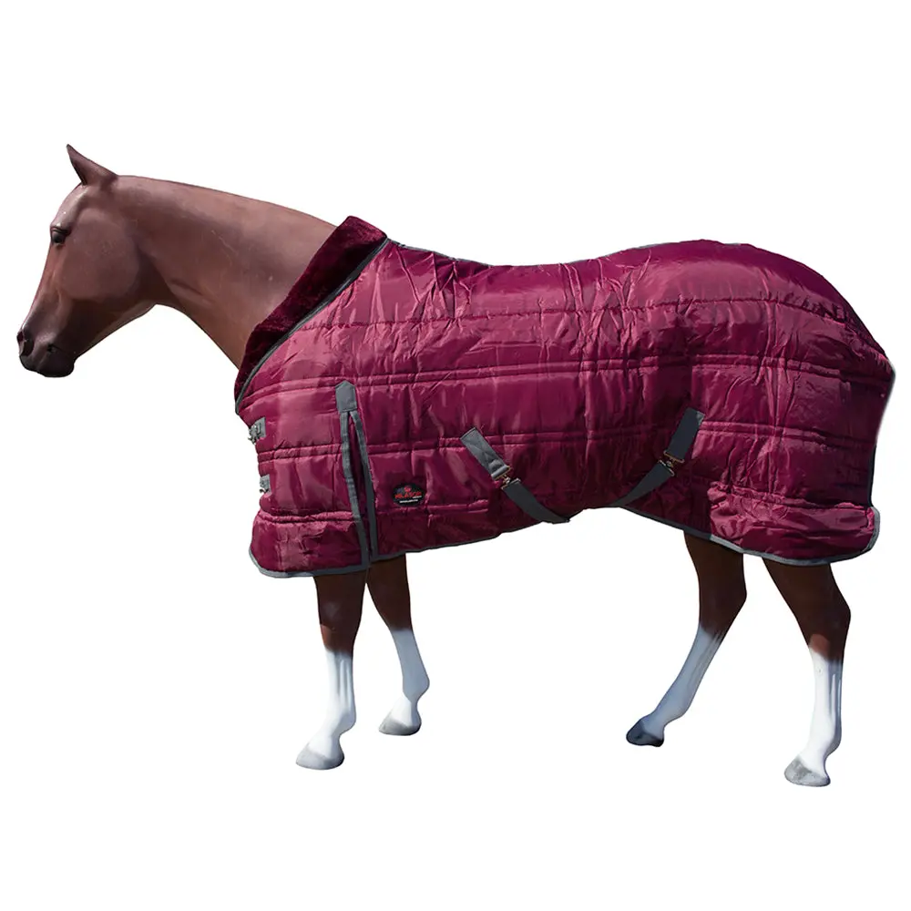 Hilason Western Horse Stable Blanket Quilted | Blankets For Winter Water Resistant Horses Wine 1