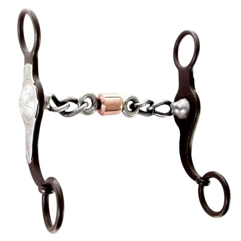 5-1/8" Hilason Western Horse Antique Finish Cowboy Wild Flower Bit 1
