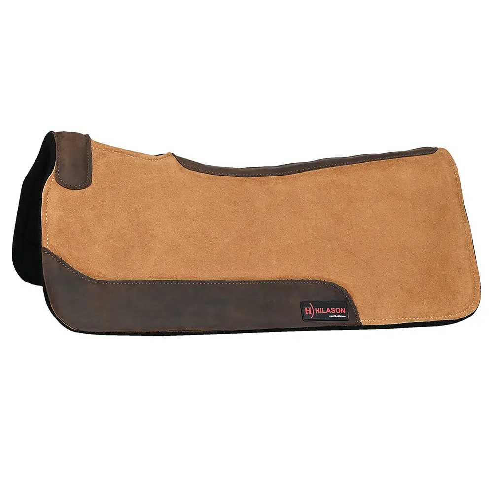 Hilason Western Wool Felt Horse Saddle Pad W/ Distressed Wear Leather | For Horses 1