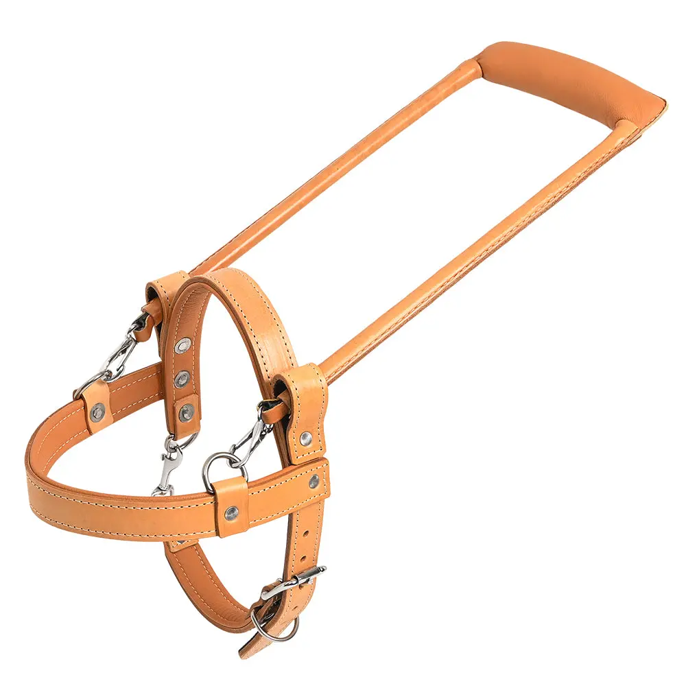 Hilason Guide Dog Harness Brown Padded Genuine Leather With Handle Tan | Adjustable Straps For Training Breathable Therapy 1