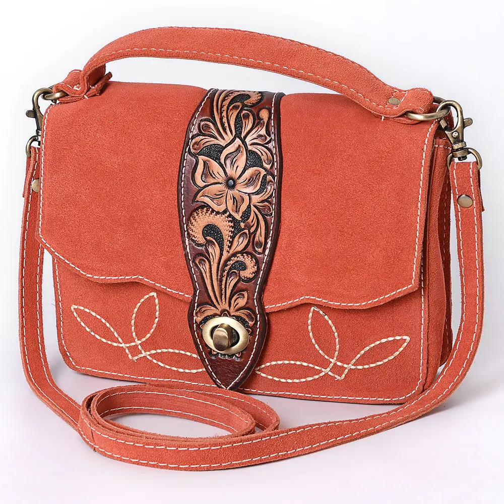 American Darling Crossbody Genuine Suede Leather Women's Bag Western Handbag Purse | Hand Tooled 1