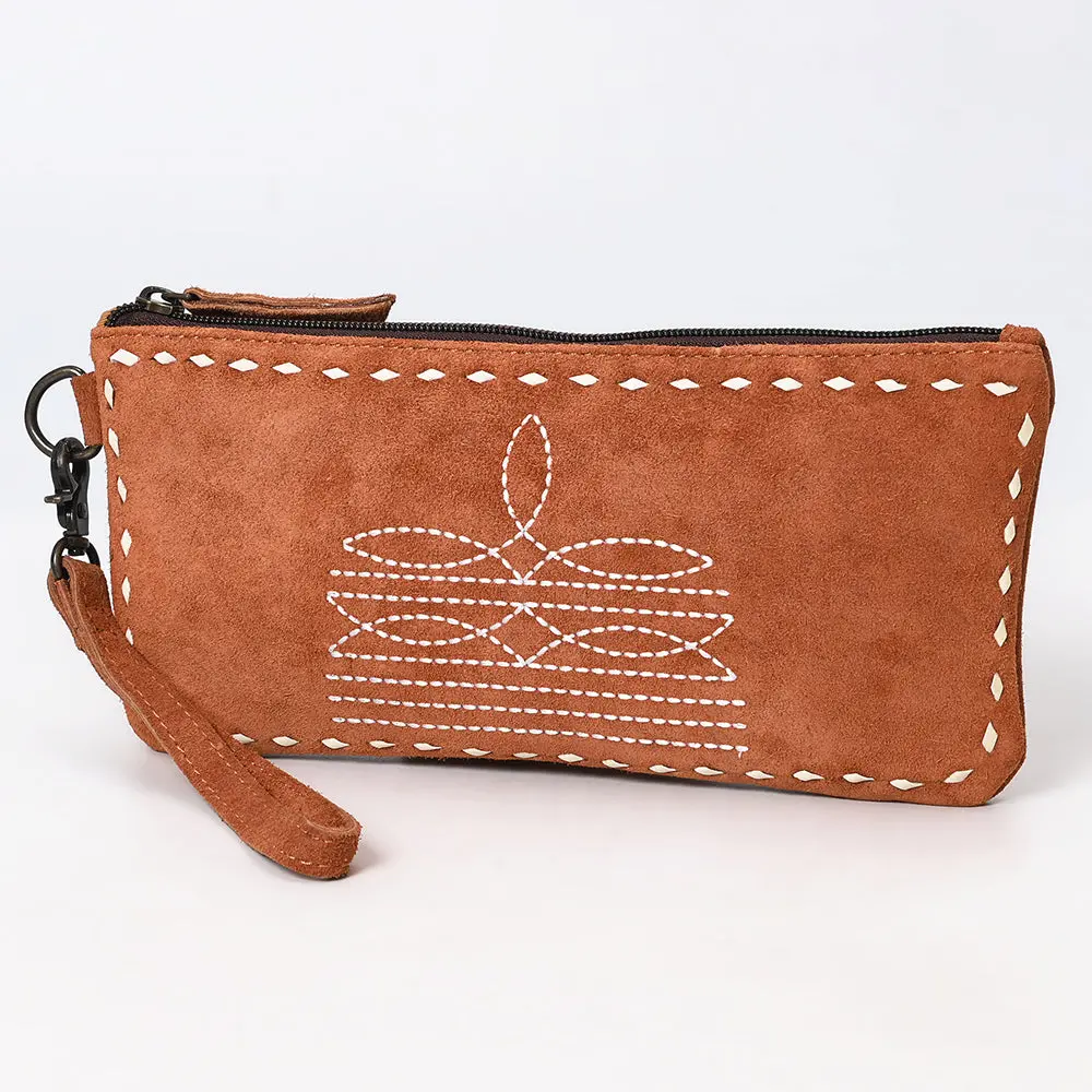 American Darling Western Genuine Suede Leather Wristlet Bag – Handmade Design, Buck Stitching, Compact Everyday Carry With Premium Craftsmanship 1
