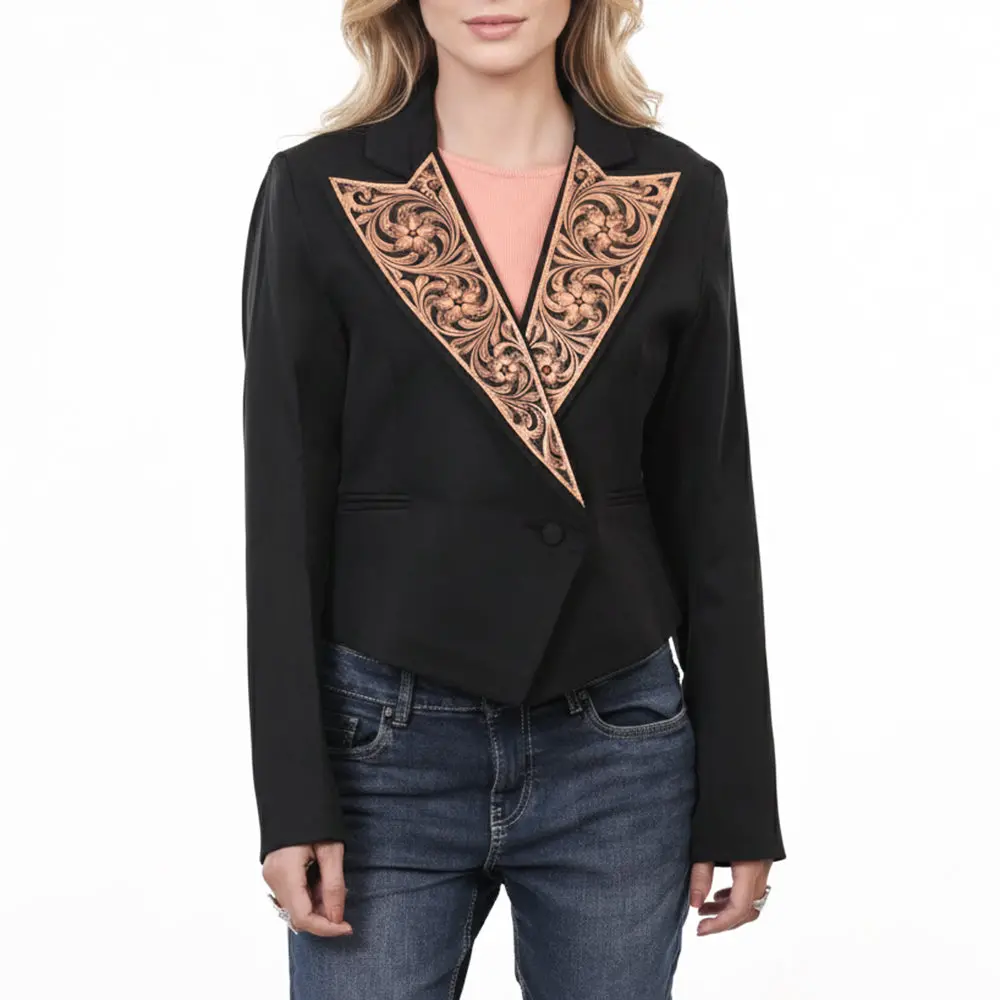 American Darling Genuine Leather Hand Tooled Carved Women Blazer Dress Jacket Ladies Girl Adbz060 1