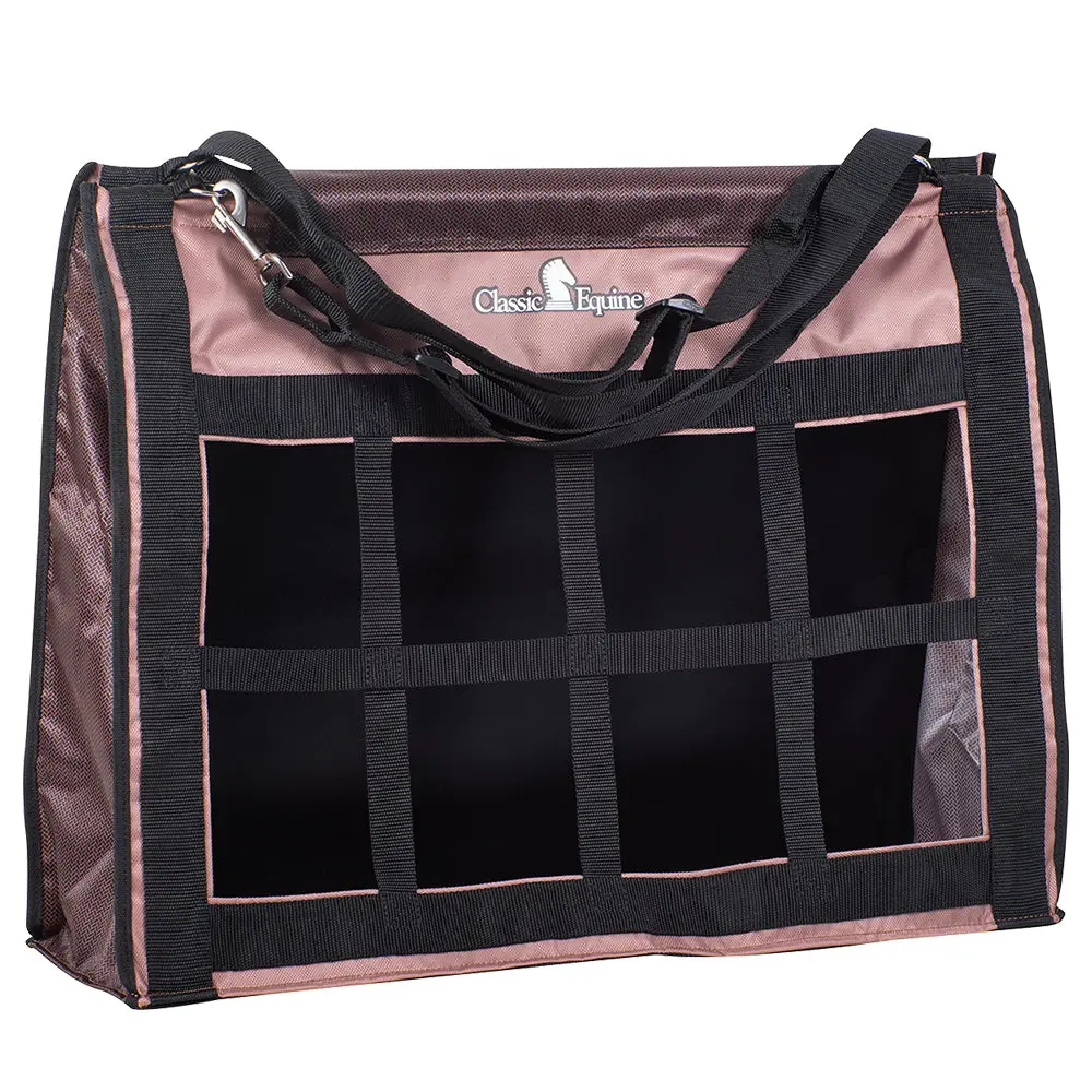 Classic Equine Polyester Topload Hay Bag Hook And Loop Top Flap Wheat Weave 1