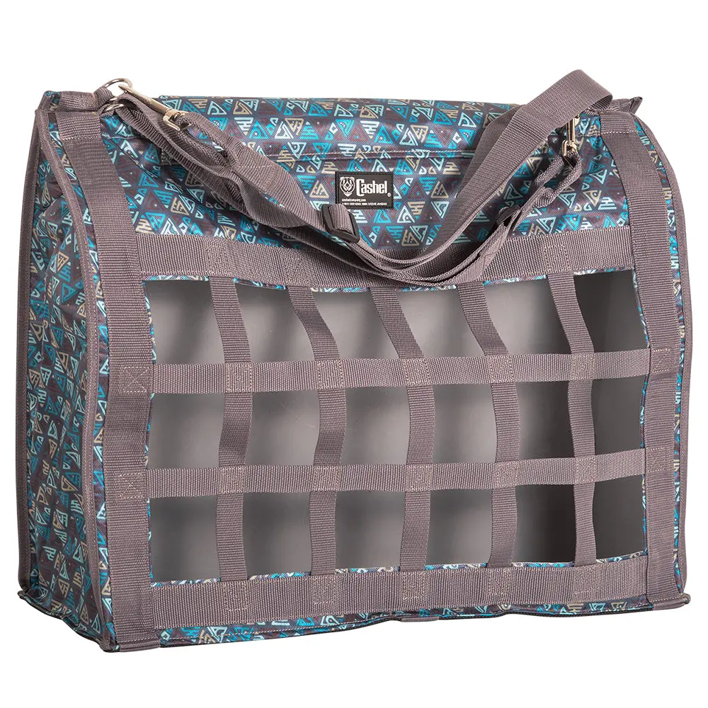 Cashel Slow Feed Top Load Hay Bag Polyester Teal Tribal 1