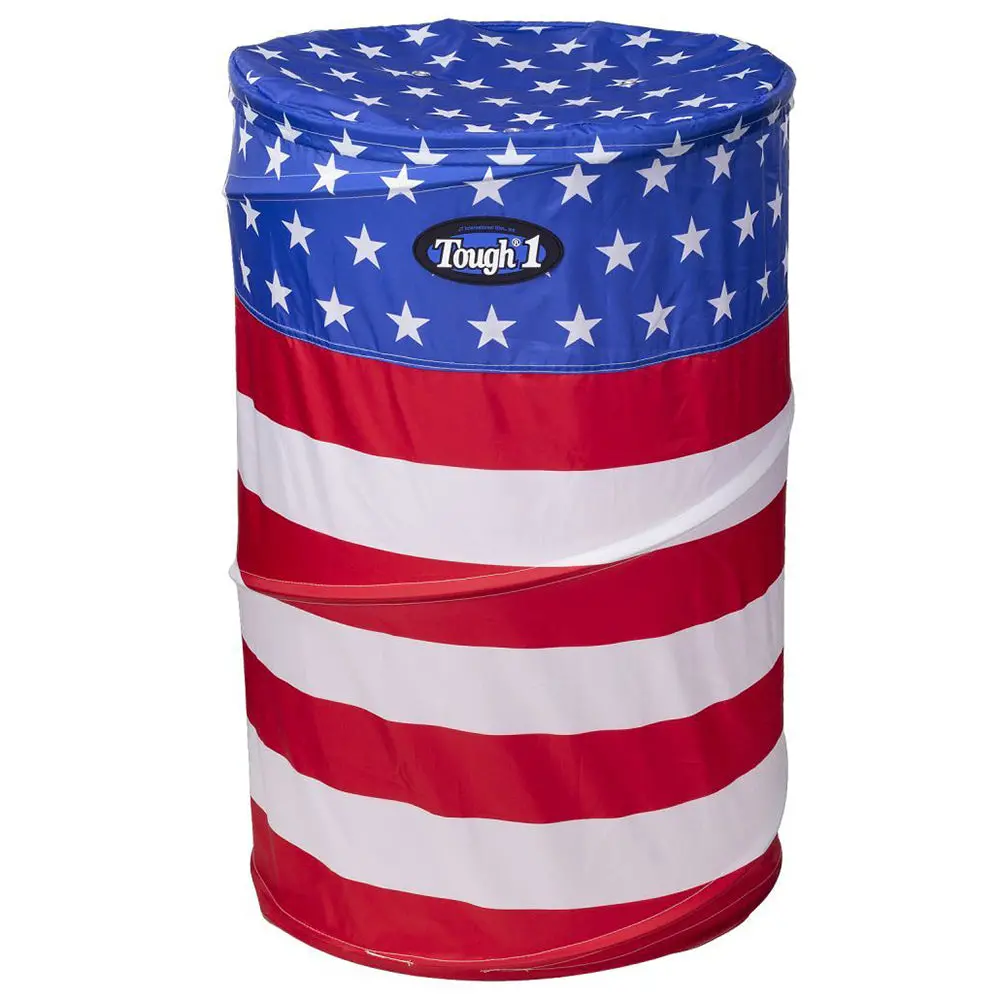 Tough 1 Set Of 3 Perfect Turn Collapsible Break Down Barrel Us Flag Color 1
