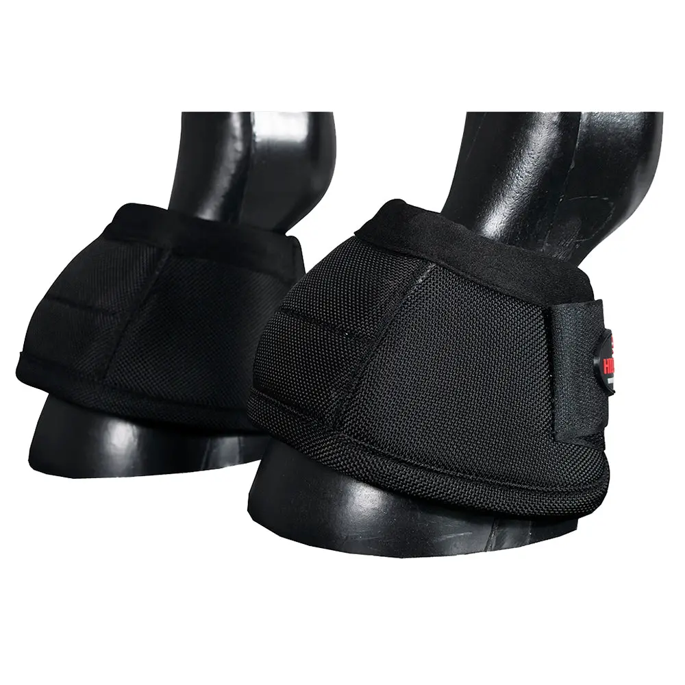 Hilason Ballistic Overreach Bell Boots For Horses Protective, Shock Absorbing, Durable & Comfortable Quick Wrap Hook Loop 1