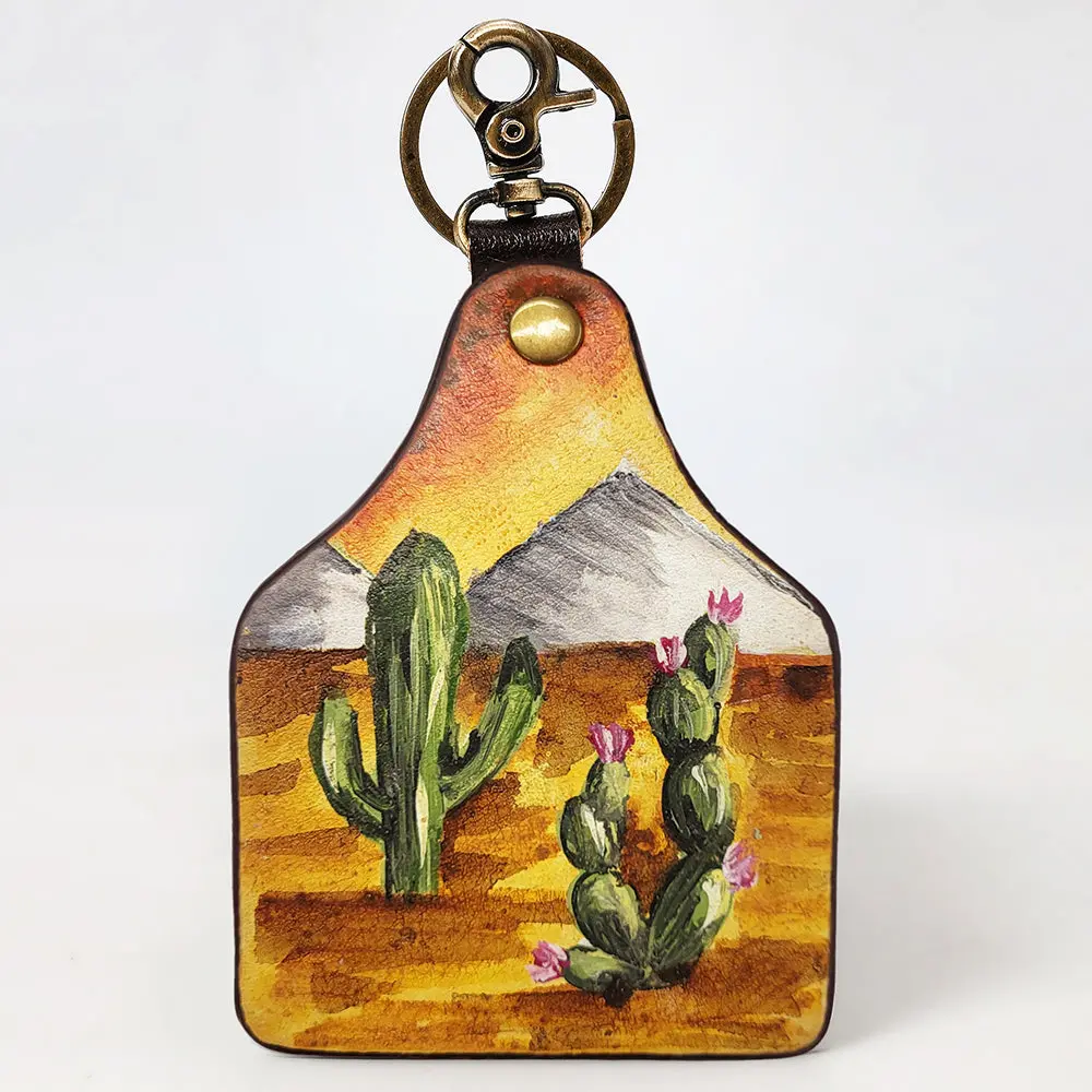 American Darling Adkrm135 Hand Painted Genuine Leather Keyring Key Chain 1