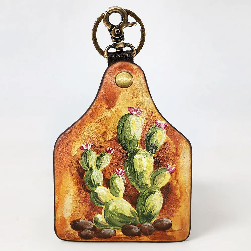 American Darling Adkrm136 Hand Painted Genuine Leather Keyring Key Chain 1