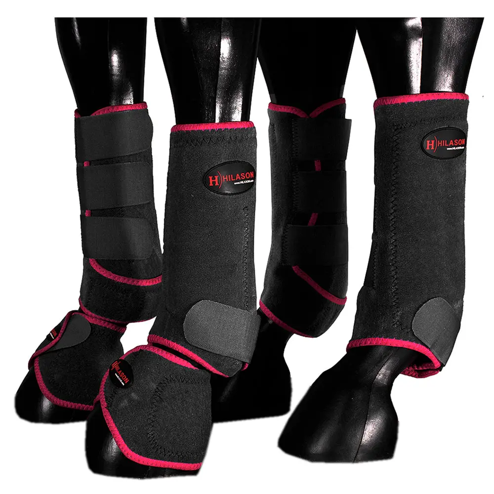 Hilason L M S Horse Front Rear Hind Leg Sport Boots & Bell 6 Pack | Jumping 8