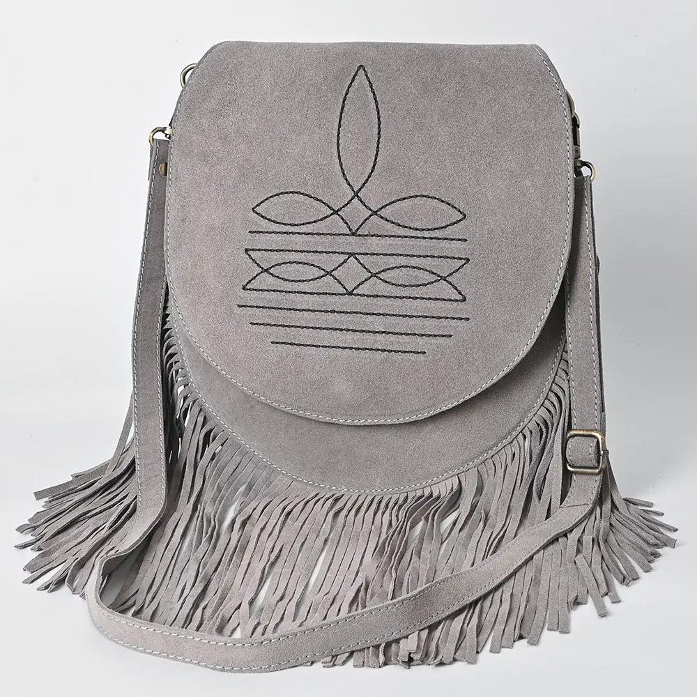 American Darling Messenger Genuine Suede Leather Women's Bag Western Handbag Purse | Hand Tooled 1