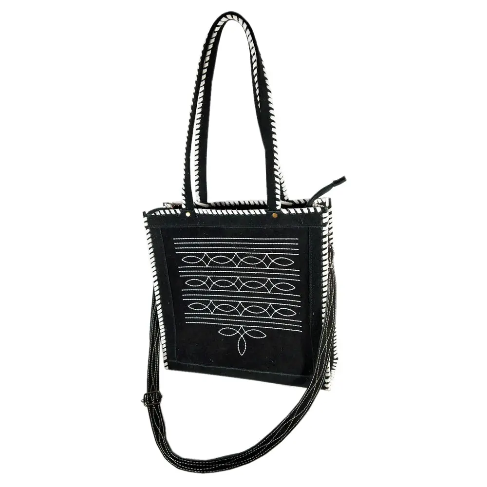 American Darling Tote Bag Boot Stitched Braided Vegetable-Tanned American Genuine Leather Western Bag 14In ( H) X 14In (W) X 5In (D) 1
