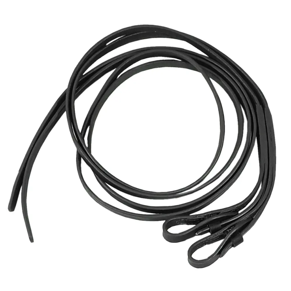 8 Ft Hilason Western Horse Heavy-Duty Barrel Flat Split Reins Genuine Leather Black 1