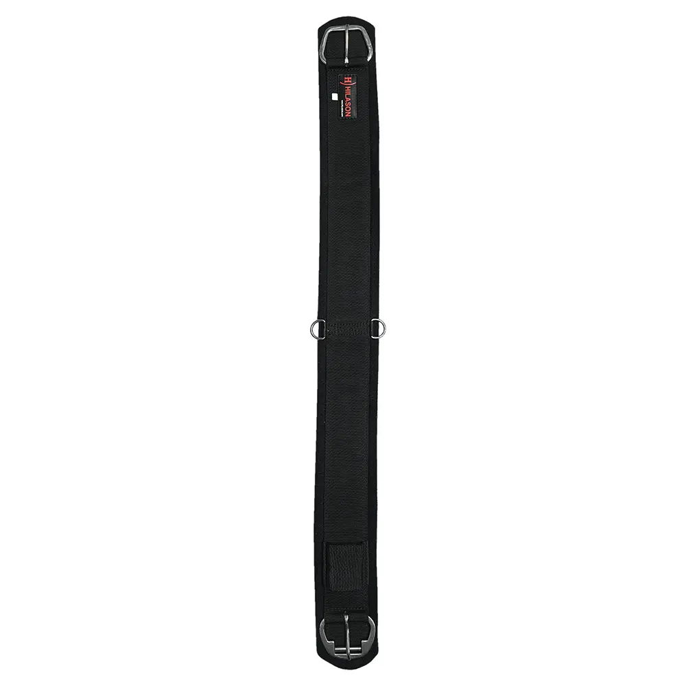 Hilason Western Horse Felt Lined Straight Saddle Cinch Girth With Stainless Steel Buckle Black 1