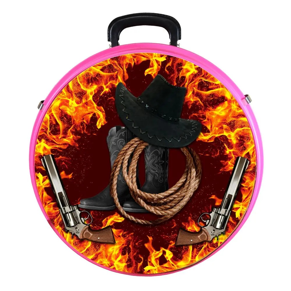 Hilason Medium 4 Rope Capacity Rope Can With Attractive Printed Genuine Leather Trim 8